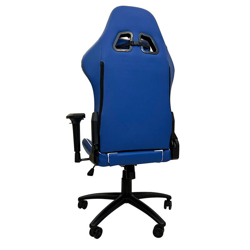 Silla gamer TEROS TE-8126B, azul y blanco