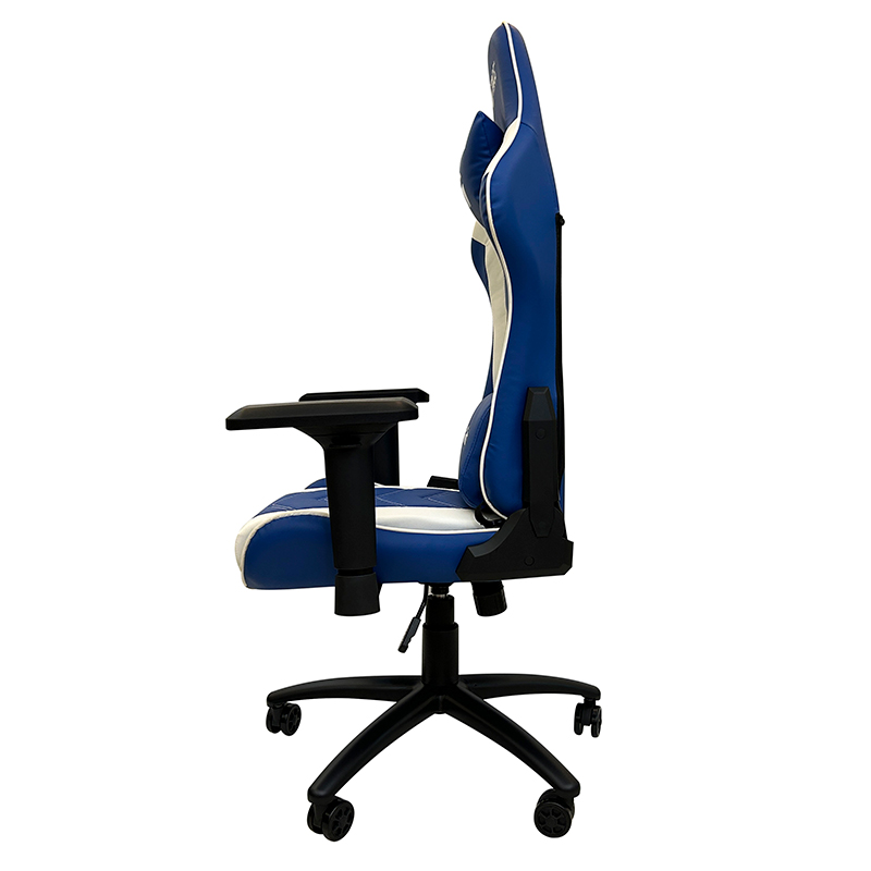 Silla gamer TEROS TE-8126B, azul y blanco