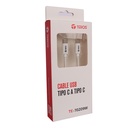 Cable USB TEROS TE-70209W, Tipo C a Tipo C, 3A, 60W Máx, blanco