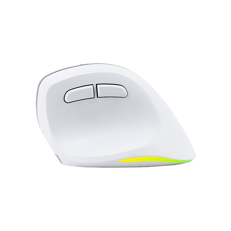 Mouse inalámbrico TEROS TE-1236S, RGB, Blanco, 6 botones con rueda