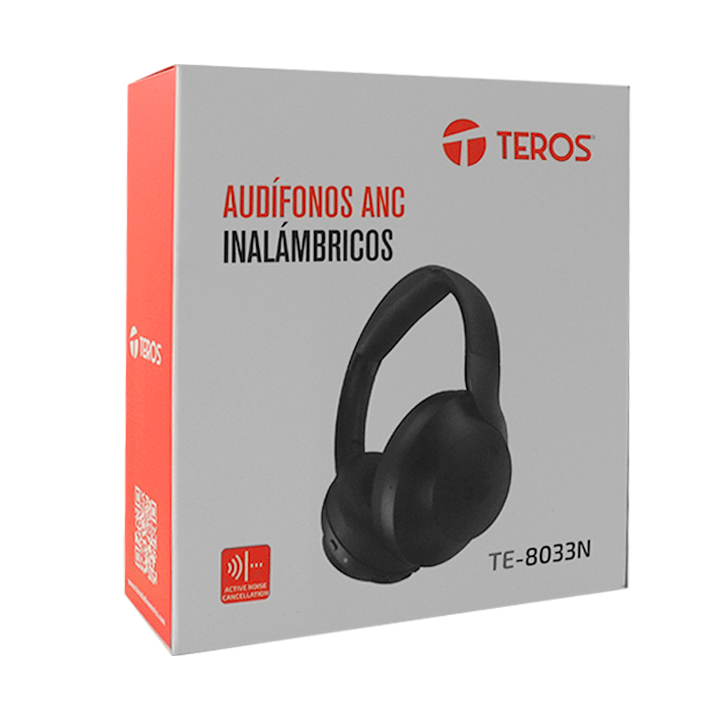 Audífono inalámbrico ANC TEROS TE-8033N (HEADSET), negro