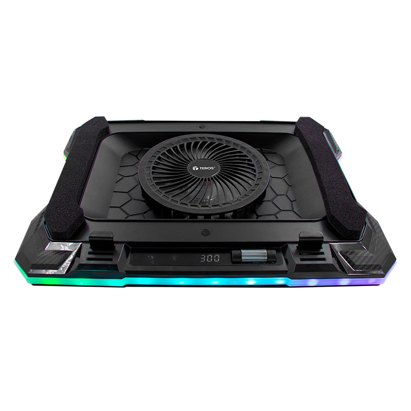 Cooler TEROS TE-7133N RGB, compatible con notebooks de 14" hasta 19"