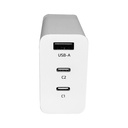 Cargador USB-A USB-C TEROS TE-70207W, GaN, PD 65W, blanco