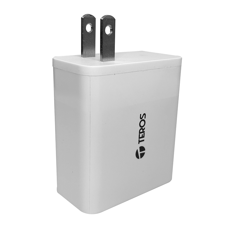 Cargador USB-A USB-C TEROS TE-70207W, GaN, PD 65W, blanco