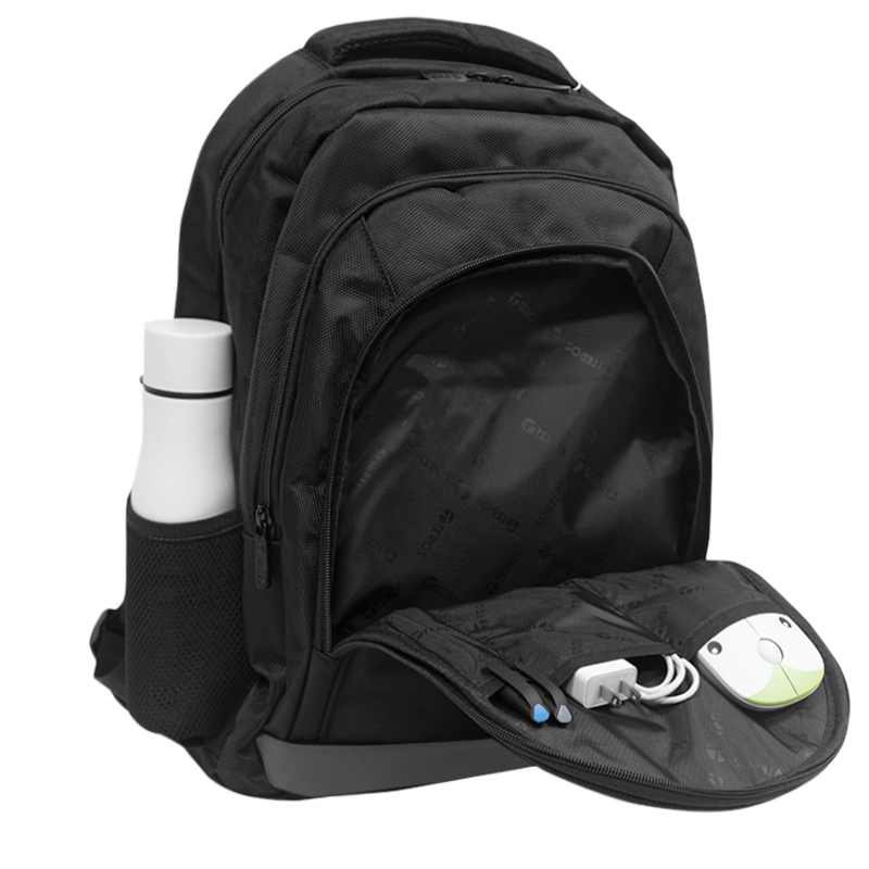 BACKPACK TEROS WORK BLACK/GREY TE-IDS18570, para notebooks de hasta 15.6"