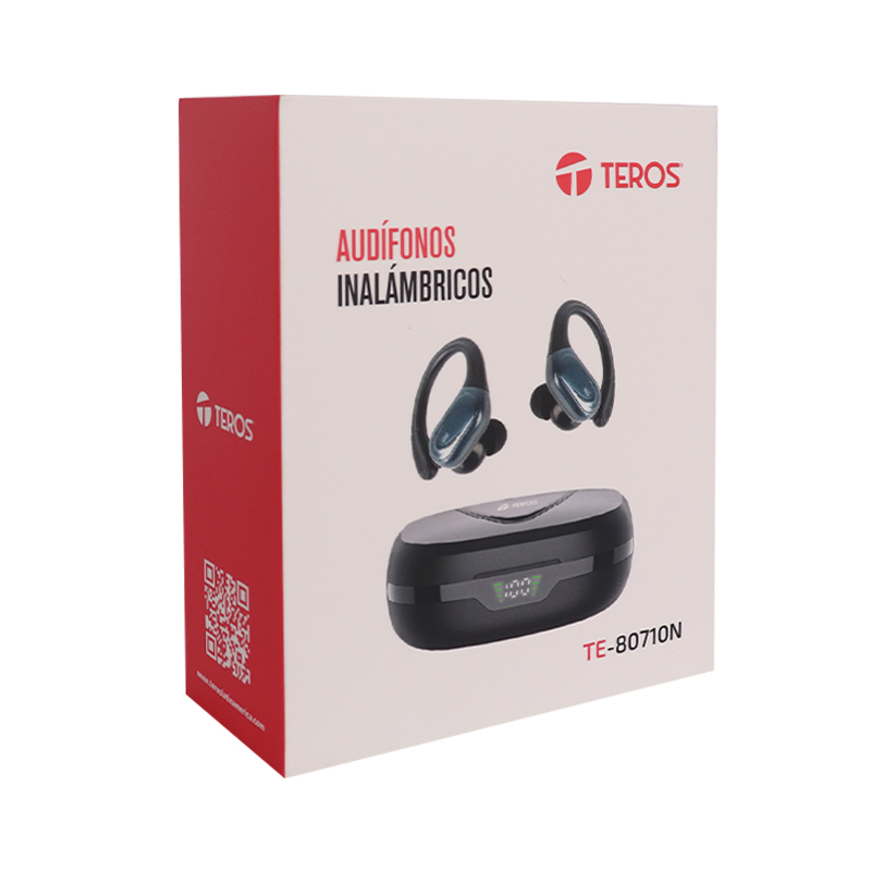 Audífonos Teros TE-80710N, Bluetooth, TWS, Negro