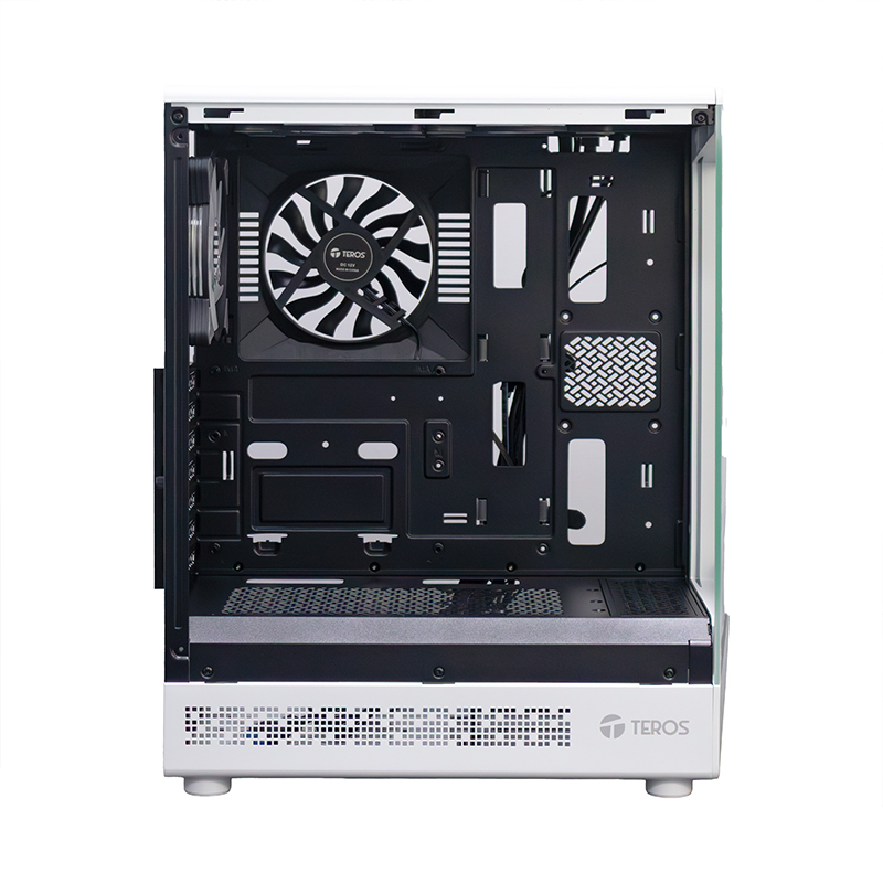Case gamer TEROS TE-1322G, Mid Tower, USB 3.0 / USB 2.0, audio, ventilador ARGB, blanco