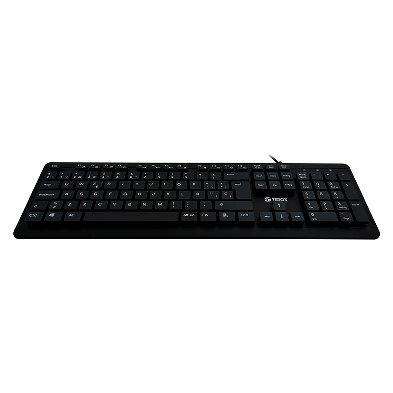 Teclado lavable TEROS TE-4065N, IPX7, USB, negro