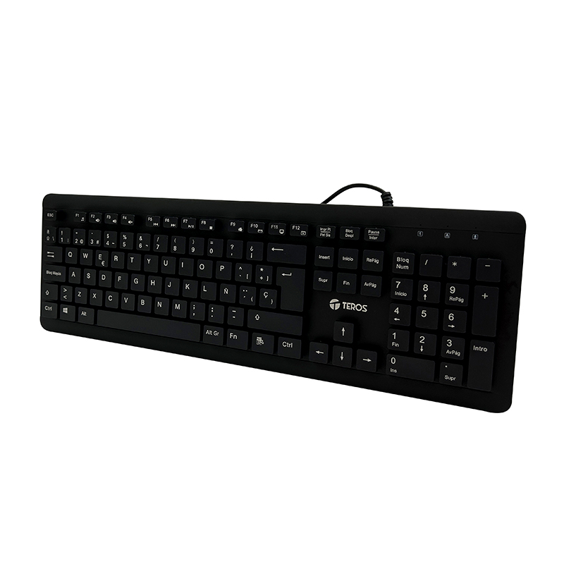 Teclado lavable TEROS TE-4065N, IPX7, USB, negro