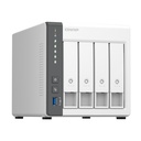 Servidor NAS QNAP TS-433-4G, ARM Cortex A55 4C/2GHz, 4GB RAM(On-Board), Bahias 4x3.5" SATA