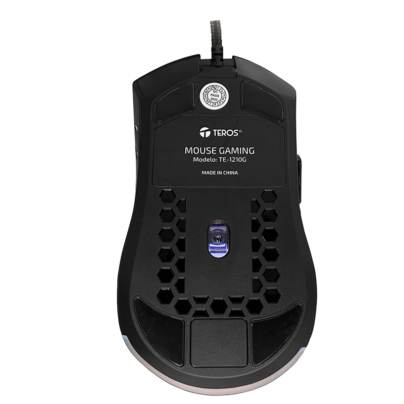 Mouse gamer TEROS TE-1210G, 7 botones, RGB, negro
