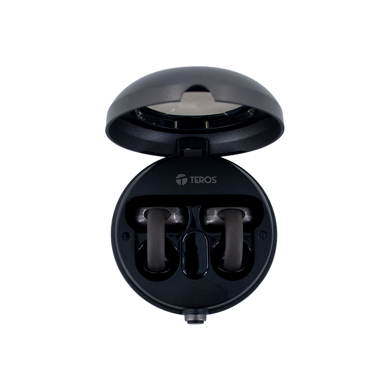 Audífonos TEROS TE-8079N, Bluetooth, TWS, negro