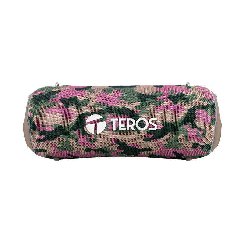 Parlante TEROS Ultra TE-6046M, BT 5.3, RGB, TWS, color marrón militar camuflado