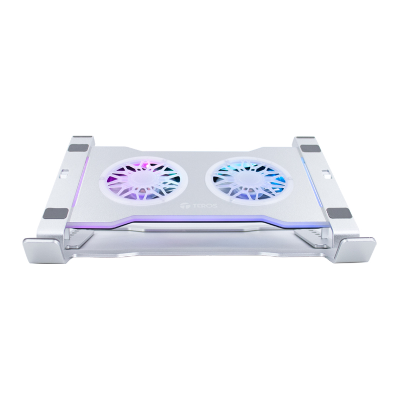 Cooler para notebook TEROS TE-7135N, soporta tablets y notebooks de 9" hasta 16", plateado