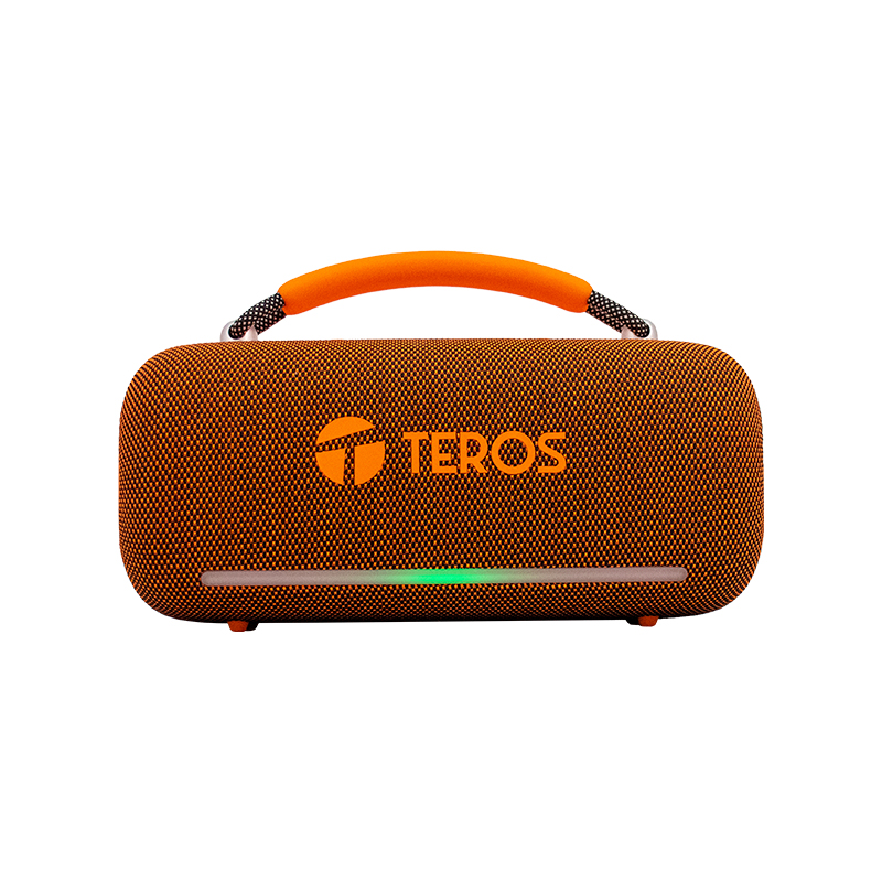 Parlante Inalámbrico Teros Vibes VB-6049, 60W, BT 5.3, 4000 MAH, USB, Luces LED, Orange