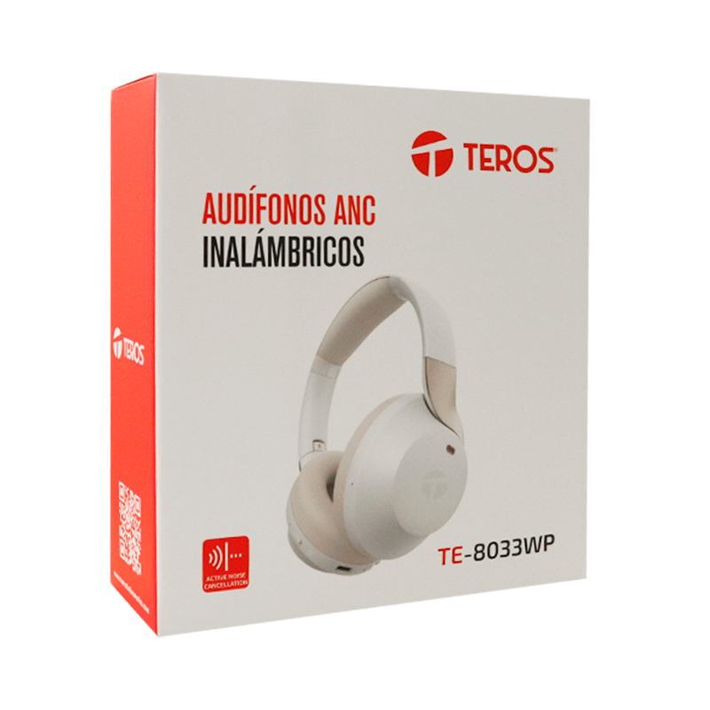 Audífono inalámbrico ANC TEROS TE-8033WP (HEADSET), blanco