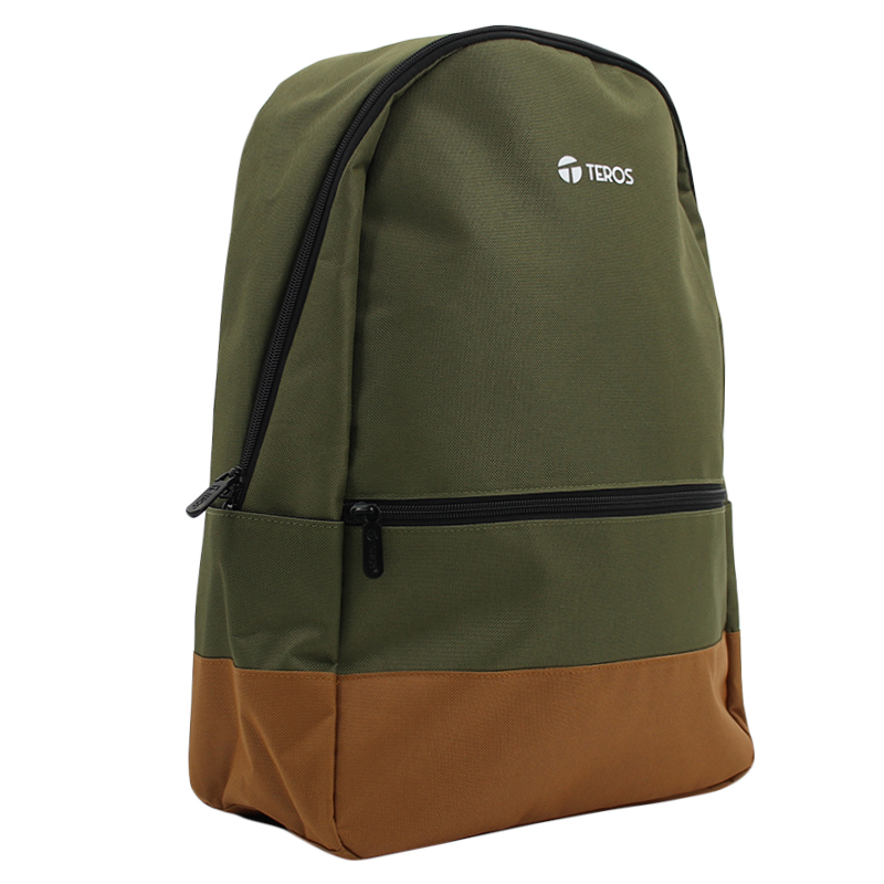 Mochila TEROS TE-ACS9021, poliéster, soporta NBs de hasta 15.6", verde militar + marrón