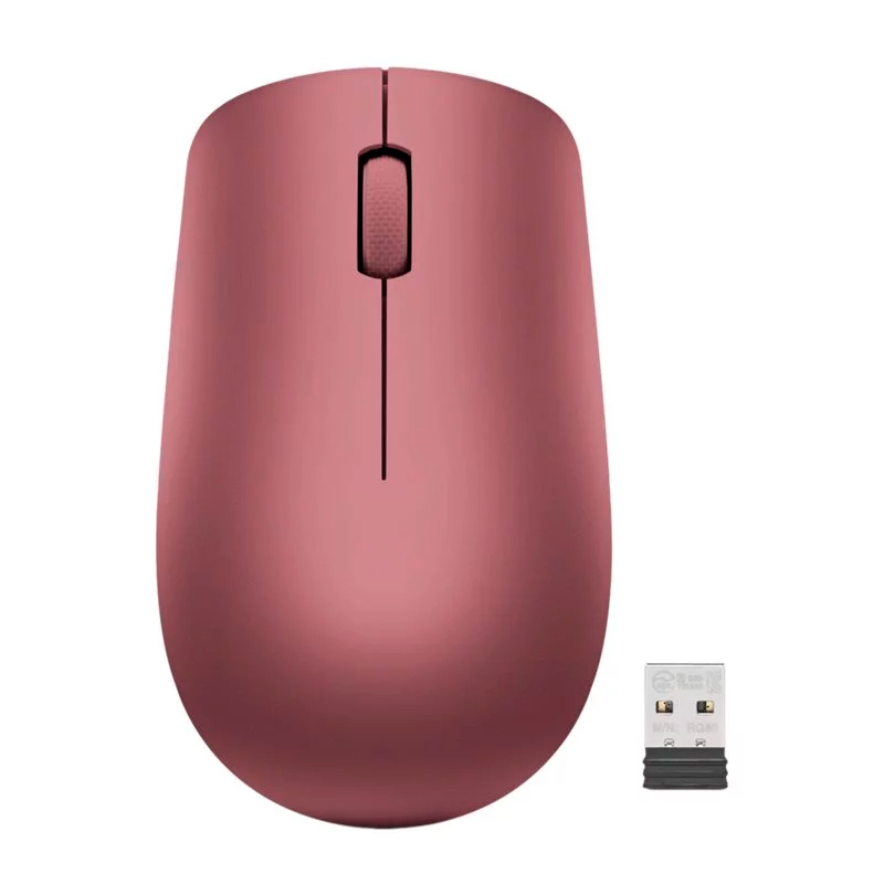 Mouse Lenovo 530 Inalambrico/Diseño Ambidextro/Sensor Optico/1200 DPI/Color Rojo Cereza.