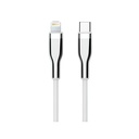 Cable USB TEROS TE-70212W, Tipo C a Lightning, 3A, 20W Máx, blanco y plateado