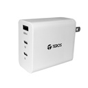 Cargador USB-A USB-C TEROS TE-70207W, GaN, PD 65W, blanco