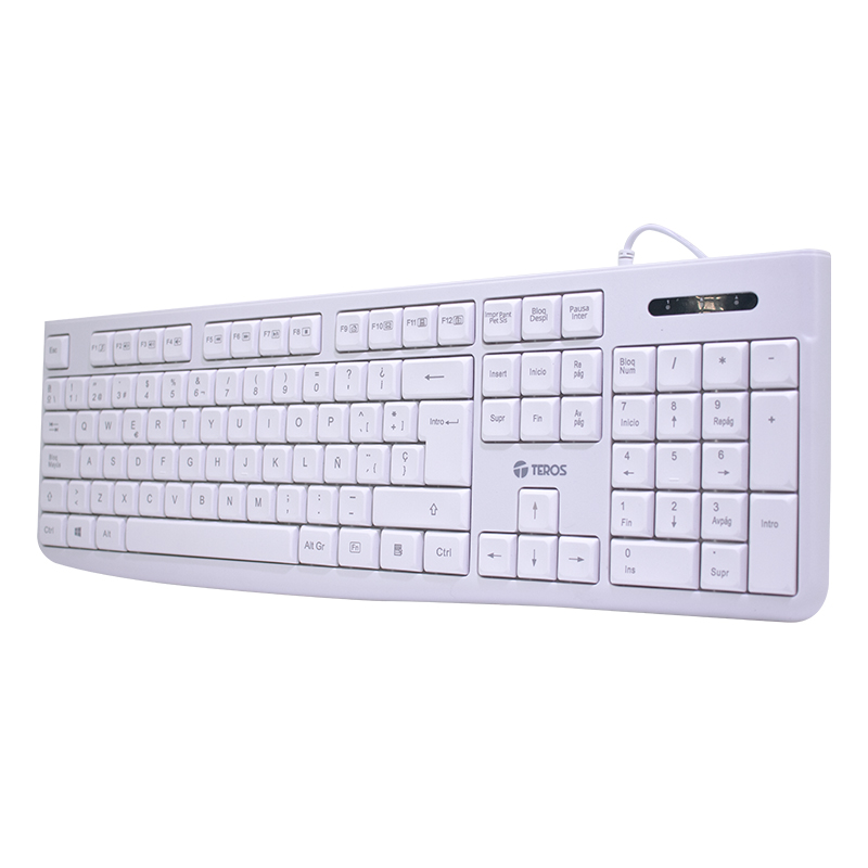 Teclado estándar TE-4069S, multimedia, USB 2.0, español, color blanco