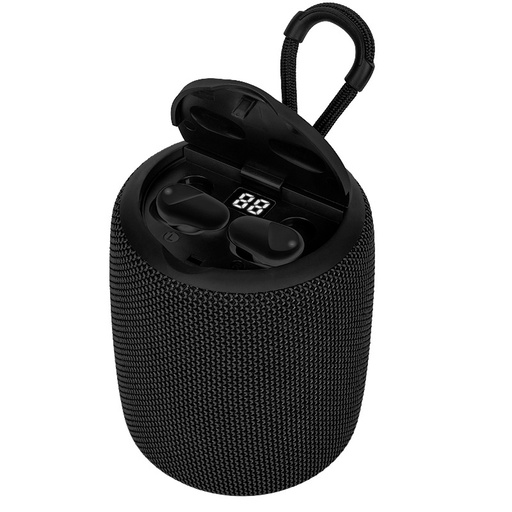Parlante/audífono TEROS TE-6033N, bluetooth, 5 W, 1200 mAh, negro