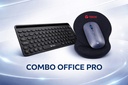 "Profesional y Elegante"- Combo Office Pro: Teclado Retro Bluetooth + Mouse Recargable + Pad Gel Teros
