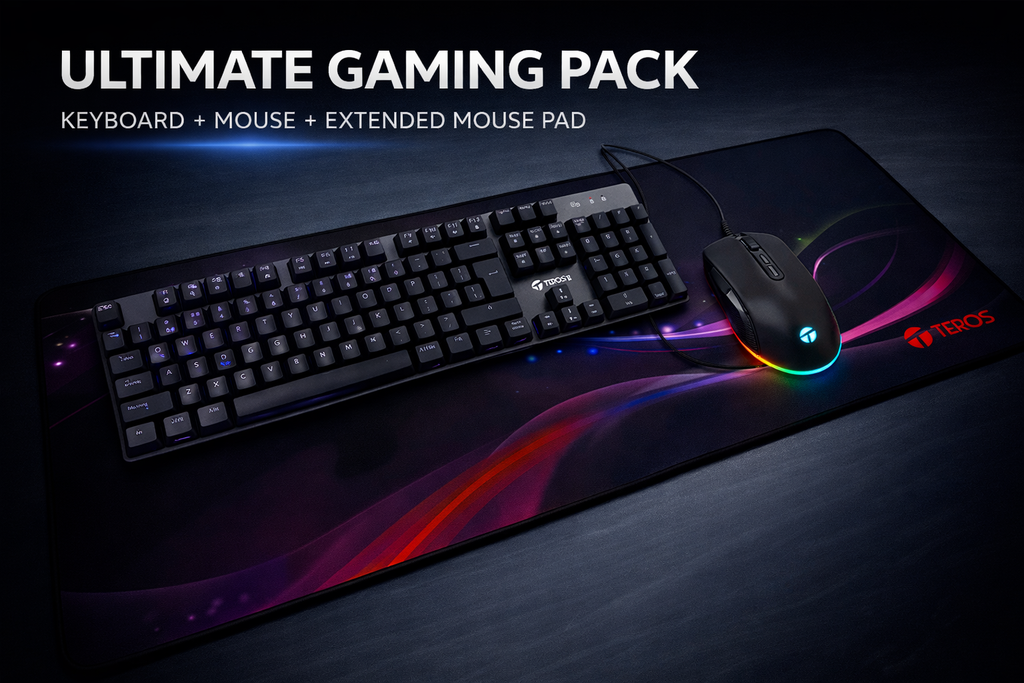 Combo Full RGB Master: Teclado Rainbow + Mouse 7200 DPI + Mousepad XL Iluminado (90x40cm)