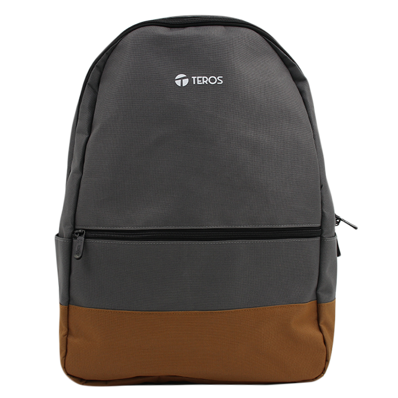 Mochila TEROS TE-ACS9020, poliéster, notebook hasta 15.6", gris + marrón