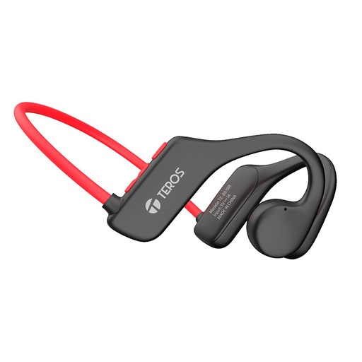 [422855] Audífono de conducción de aire TEROS TE-8078R, bluetooth, rojo /gris
