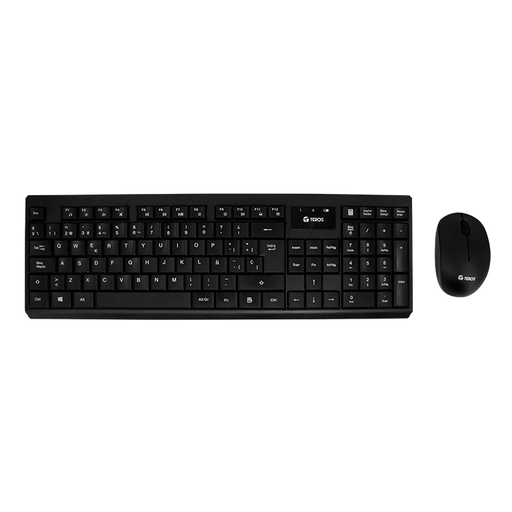 [463234] Kit teclado y mouse TEROS TE-4071S, inalámbrico, 2.4 GHz, acabado elegante, negro, español