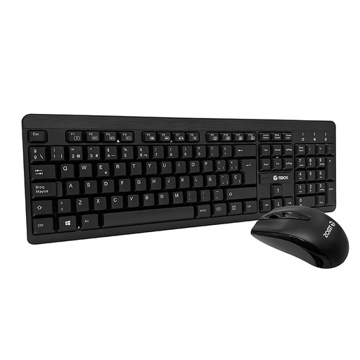 [370420] Kit Inalámbrico Teclado + Mouse TEROS TE-4061N, 2.4GHz, receptor nano USB, negro