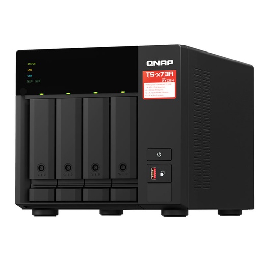 [447352] Servidor NAS QNAP TS-473A, AMD Ryzen V1500B/2.2GHz, 8GB DDR4 SODIMM, Bahias: 4 x 3.5" SATA