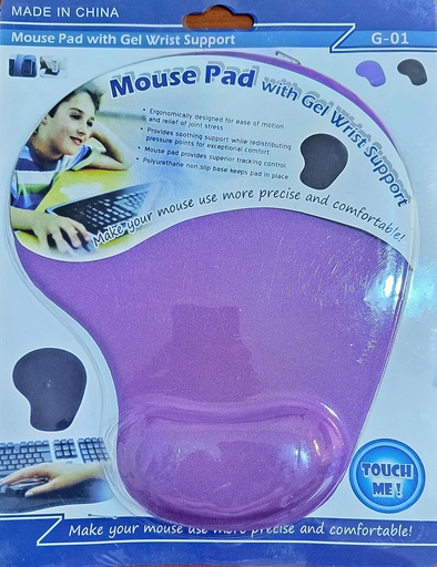 Mouse Pad Ergonómico Con Almohadilla Lila