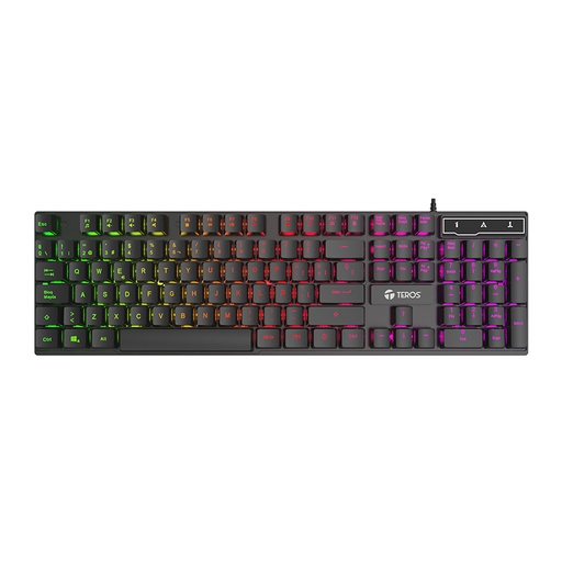 [475935] Teclado gamer TEROS TE-4072G, RGB, USB, negro