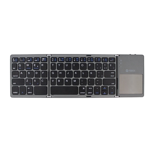 [486090] Teclado inalámbrico plegable TEROS TE-4075S, BT 3.0, gris