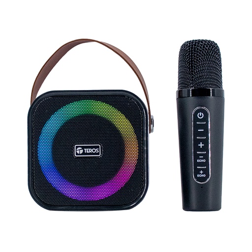[409005] Parlante Karaoke Inalámbrico TEROS TE-6013N, BT 5.4, 10W, USB, Iluminación LED