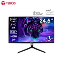 Monitor plano gaming TEROS TE-2475G 24.5" FHD VA 180Hz 1ms HDMI DP AUDIO OUT negro