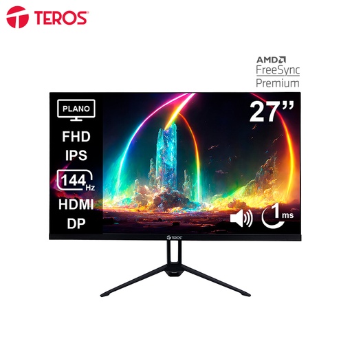 [473259] Monitor Plano TEROS TE-2714S, 27" FHD IPS, 144Hz, 1ms, HDMI,DP, Audio Out, Parlantes