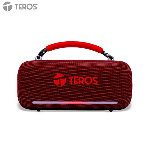 [515669] Parlante Inalámbrico Teros Vibe VB-6049R, 60W, BT 5.3, 4000 MAH, USB, Luces LED, Rojo