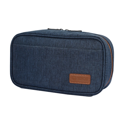 [455432] Cartuchera / Estuche / Organizador / Portacables TEROS TE-ACS9017DB, azul marino