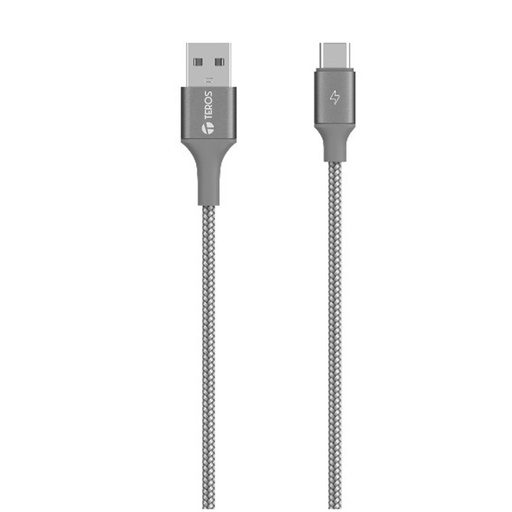 [424448] Cable USB TEROS TE-70211W, Tipo A a Tipo C, 3A, 60W Máx, gris