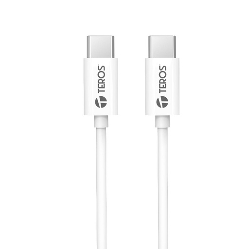 [424446] Cable USB TEROS TE-70209W, Tipo C a Tipo C, 3A, 60W Máx, blanco
